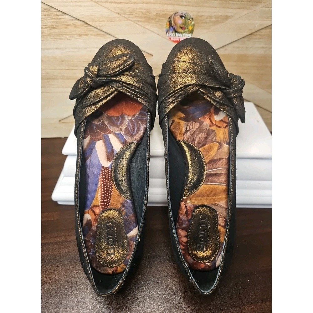 Born Ballet Flats‎ Molly Bow Wmns 7.5 Metallic Bronze Dark Fairy Whimsigoth #598